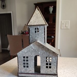 Galvanized Metal Church Decor